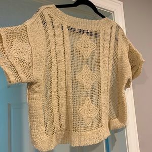 Rustic Crochet Knitwear Top